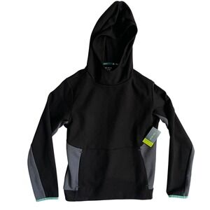 Tek Gear Boys Active Essential Fleece Hoodie Black Gray Size L (14/16) NWT